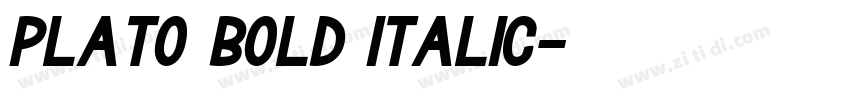 Plato Bold Italic字体转换